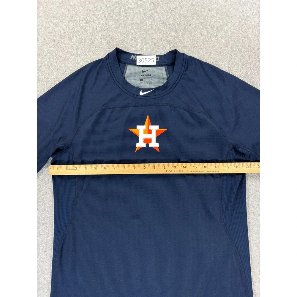 Houston Astros Nike Pro S/S Compression Baseball Shirt (Men's Large) Blue